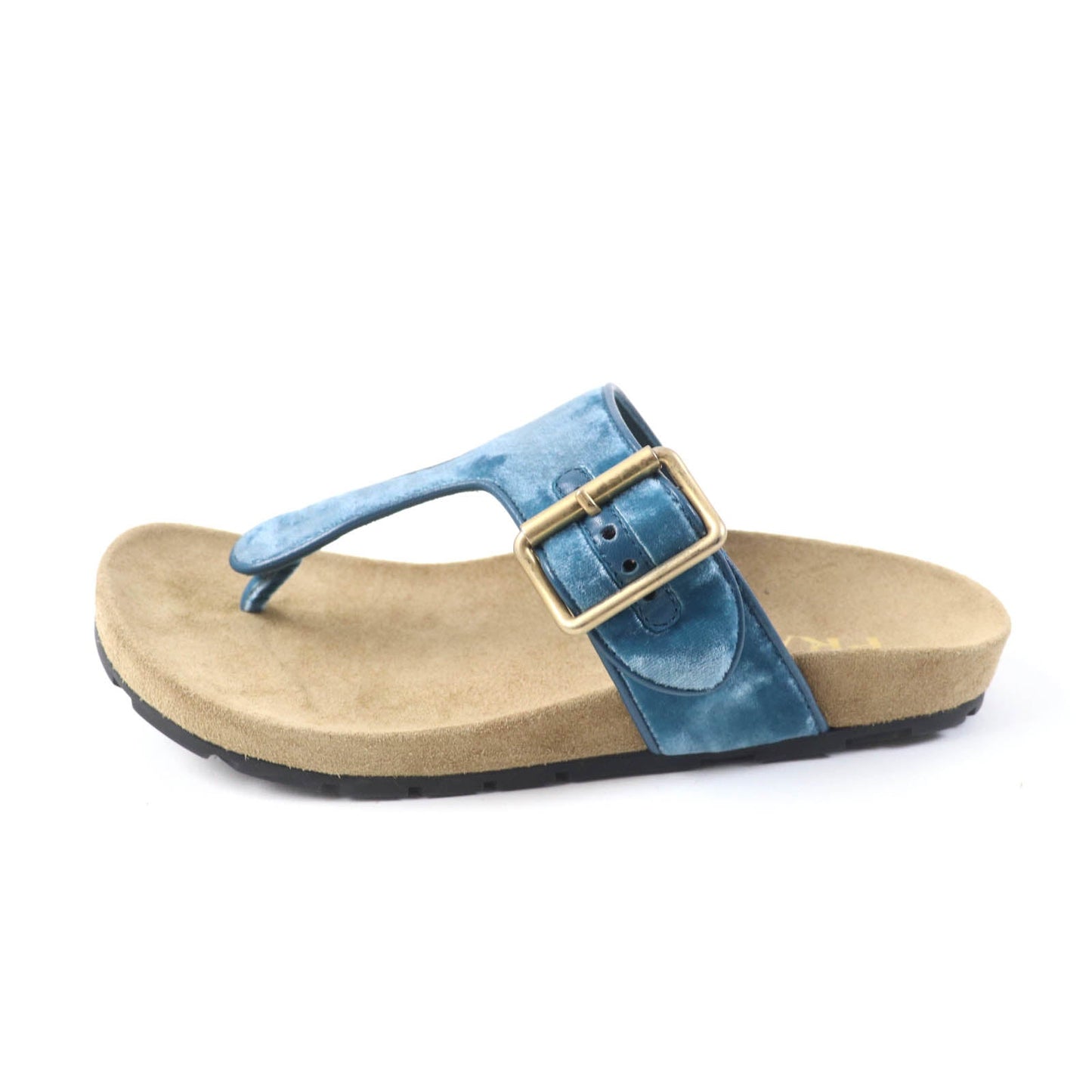 PRADA Sandals 1Y392I Velour, Polyurethane blue Thong sandals 36 1/2