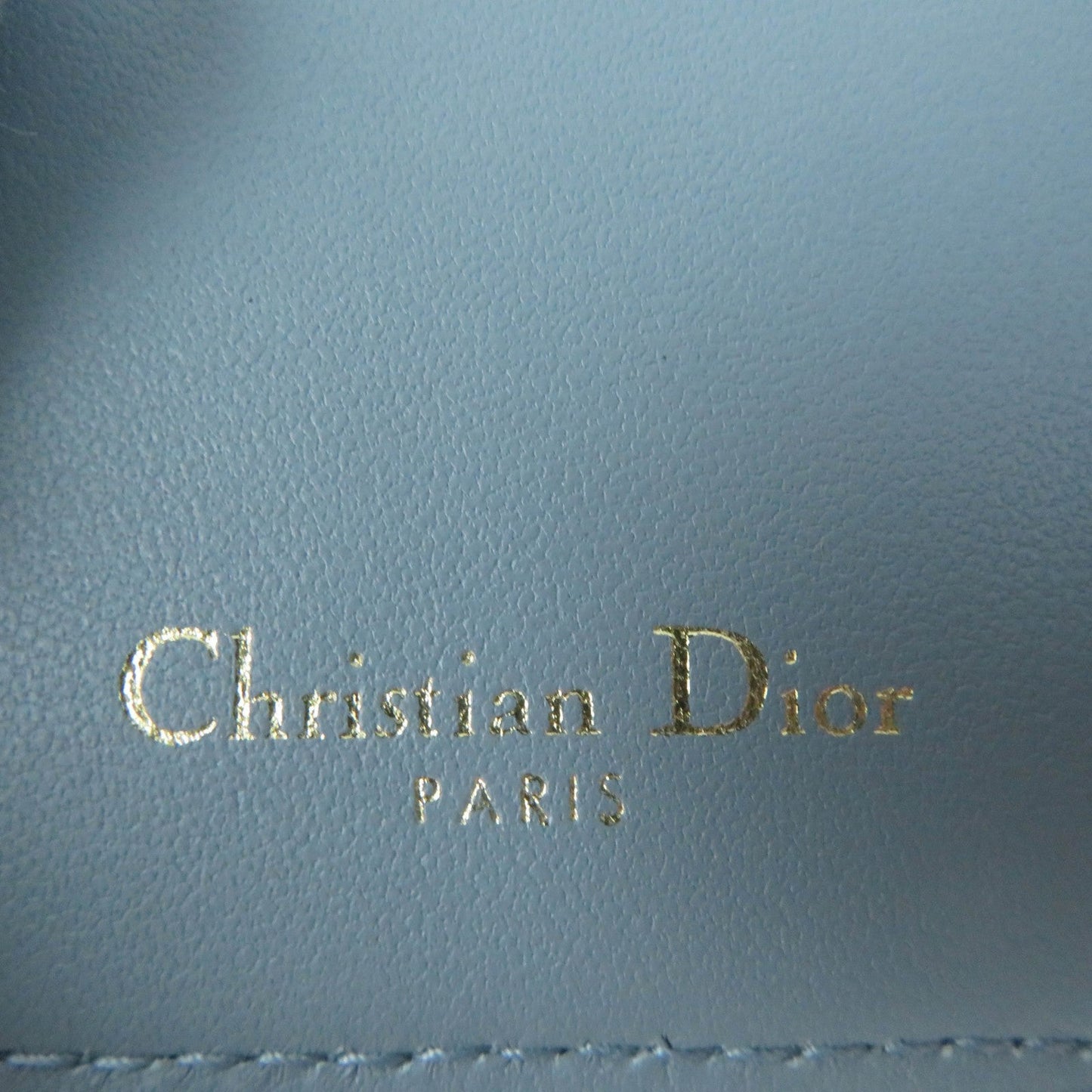 Christian Dior Tri-fold wallet Grain Calfskin Leather Cloud blue 30 Montagne Lotus Wallet