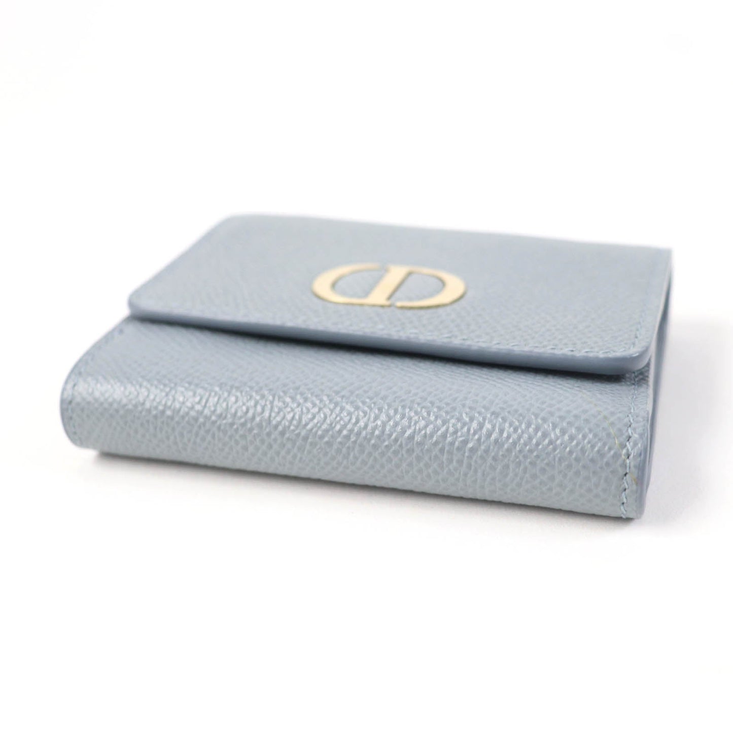 Christian Dior Tri-fold wallet Grain Calfskin Leather Cloud blue 30 Montagne Lotus Wallet