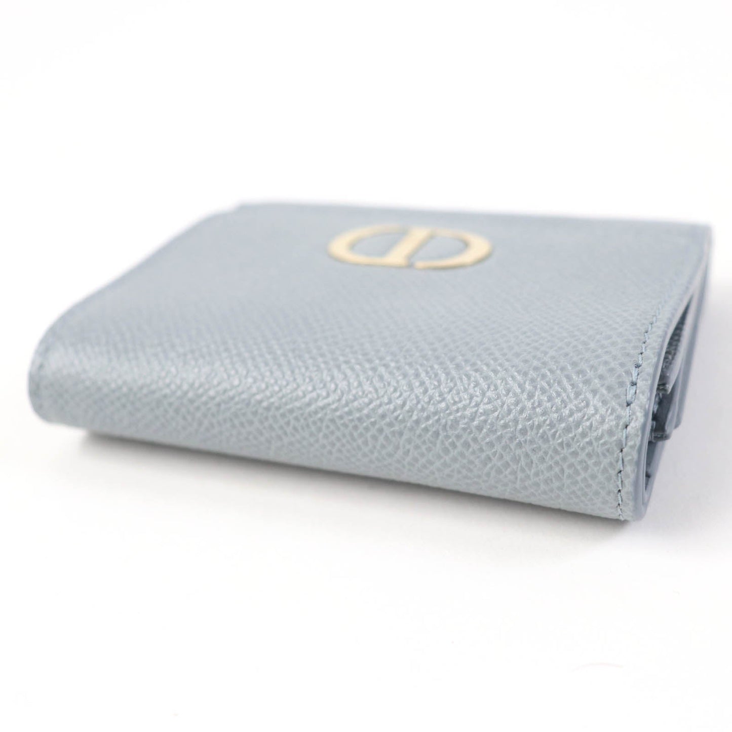 Christian Dior Tri-fold wallet Grain Calfskin Leather Cloud blue 30 Montagne Lotus Wallet