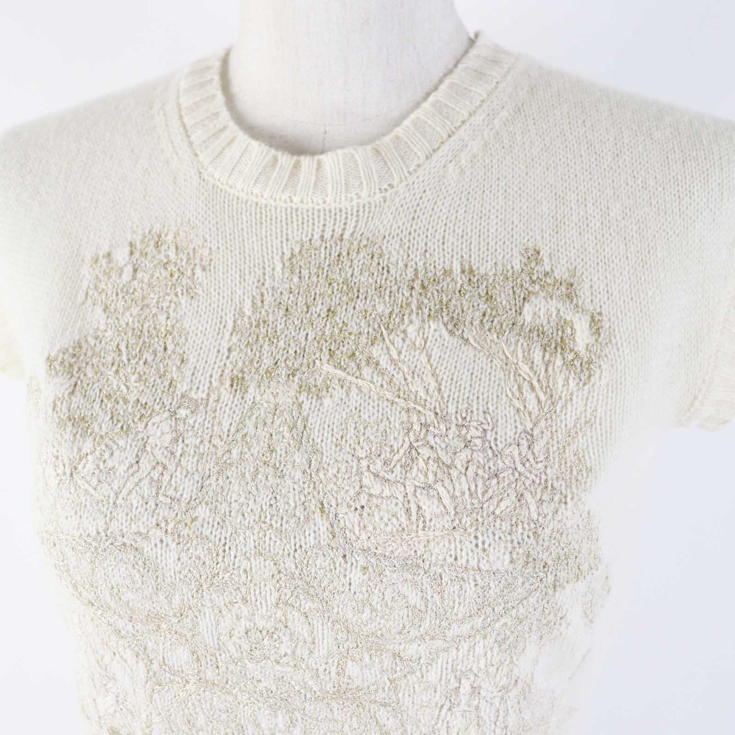 Christian Dior knit 214S12AM001 cashmere Ivory Gold 38