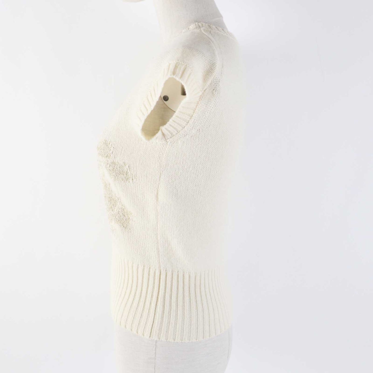 Christian Dior knit 214S12AM001 cashmere Ivory Gold 38