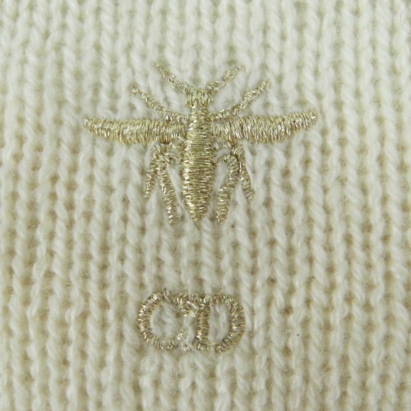 Christian Dior knit 214S12AM001 cashmere Ivory Gold 38