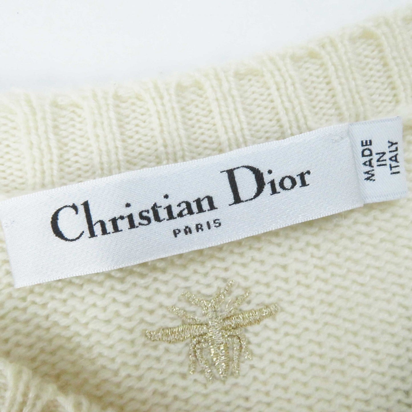 Christian Dior knit 214S12AM001 cashmere Ivory Gold 38