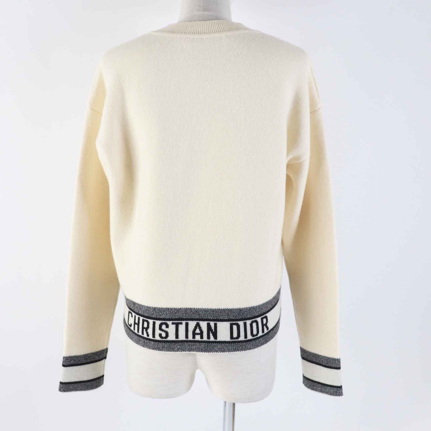 Christian Dior knit 014S55AM042 cashmere Ivory black 38