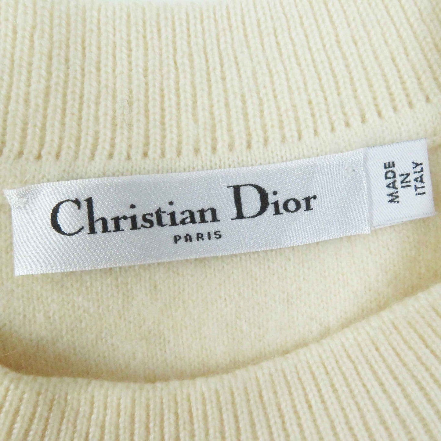 Christian Dior knit 014S55AM042 cashmere Ivory black 38