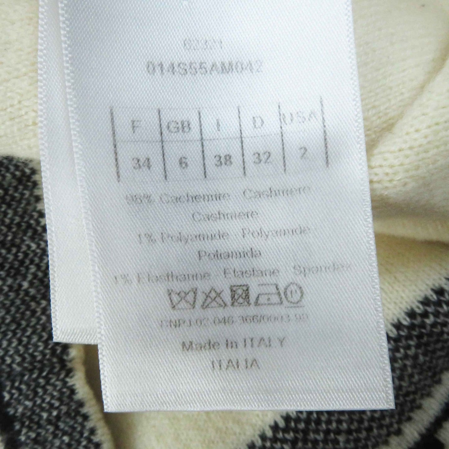 Christian Dior knit 014S55AM042 cashmere Ivory black 38