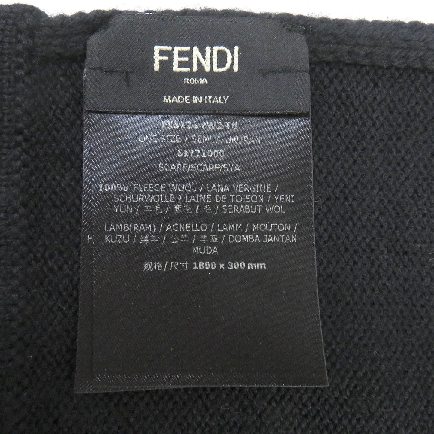 FENDI Scarf FXS124 wool black