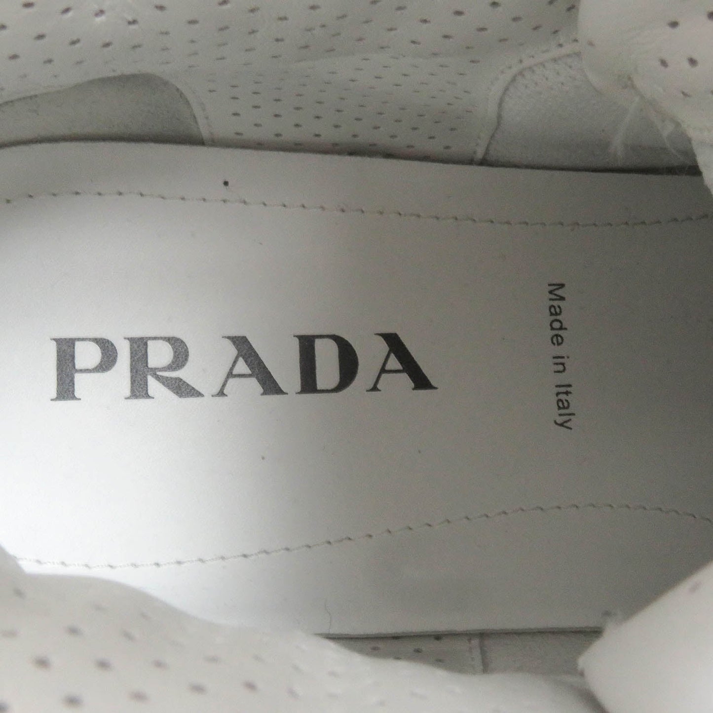PRADA High cut sneakers 2TE182 leather White black 10