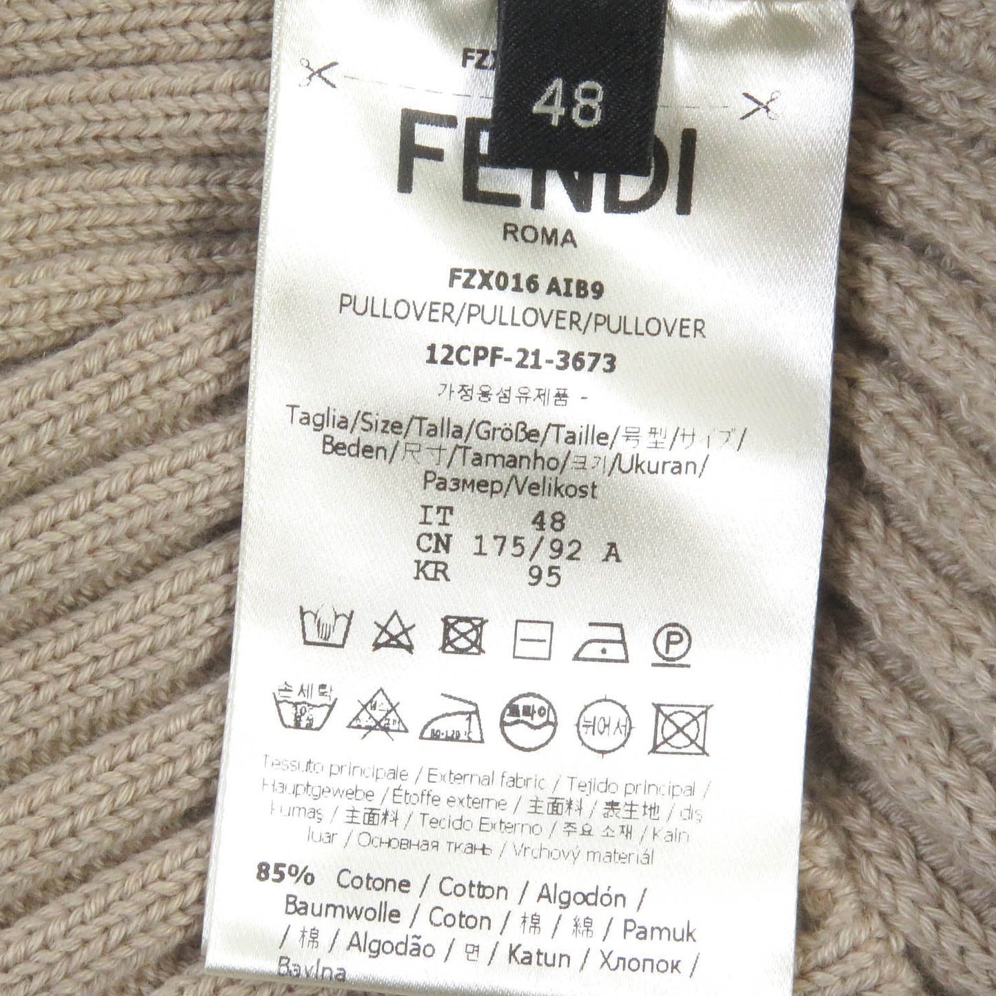 FENDI sweater FZX016 cotton beige 48