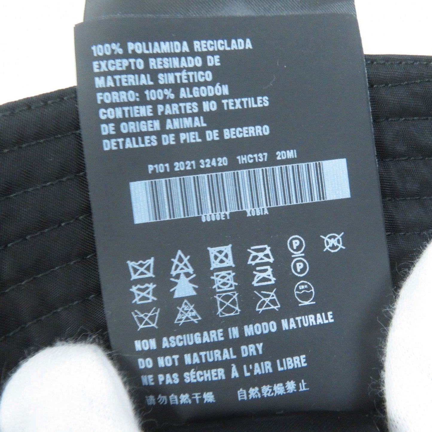 PRADA hat 1HC137 recycled polyamide black RE-NYLON M