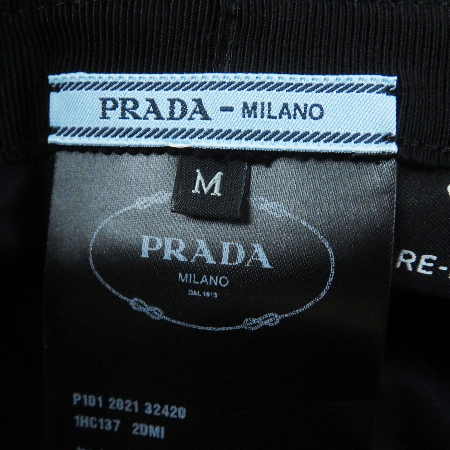 PRADA hat 1HC137 recycled polyamide black RE-NYLON M