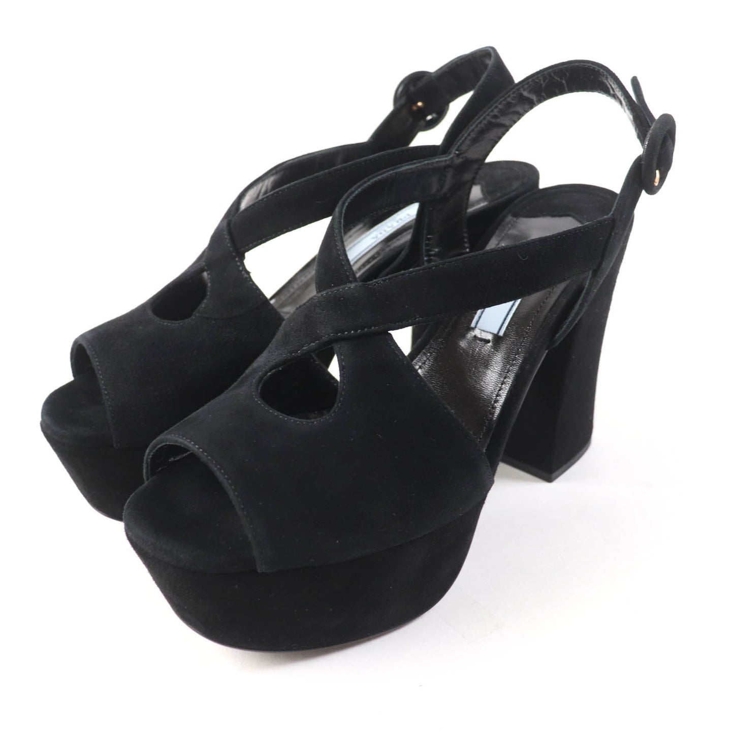 PRADA Sandals Suede leather black 36