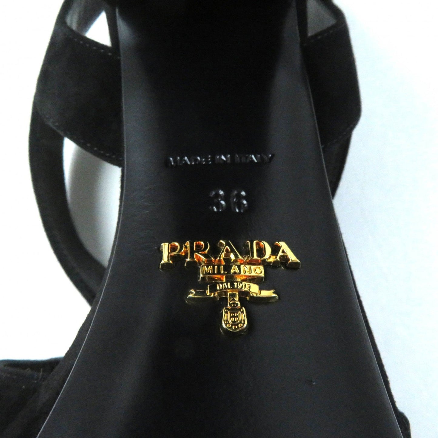 PRADA Sandals Suede leather black 36