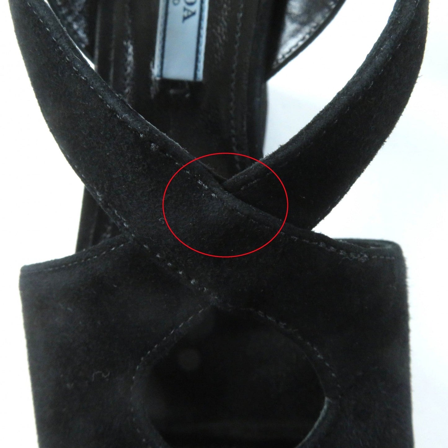 PRADA Sandals Suede leather black 36