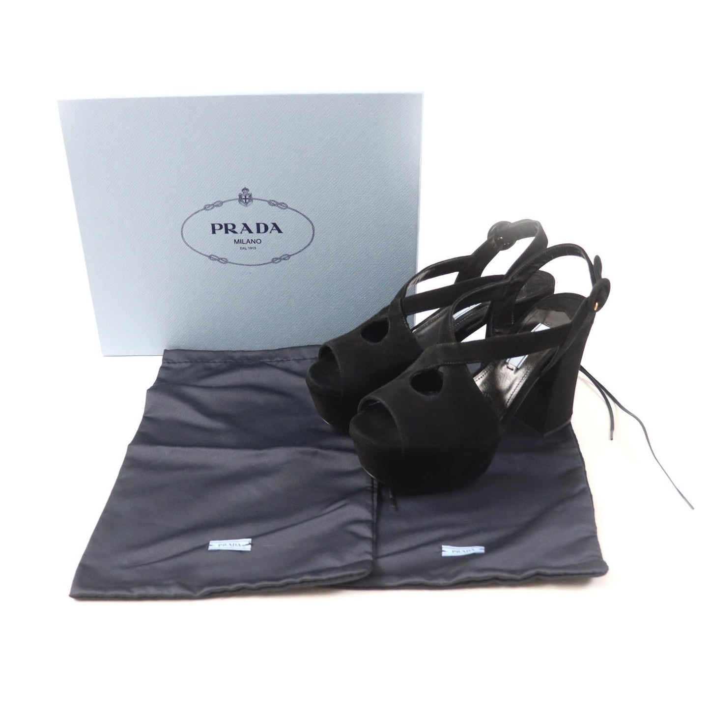 PRADA Sandals Suede leather black 36