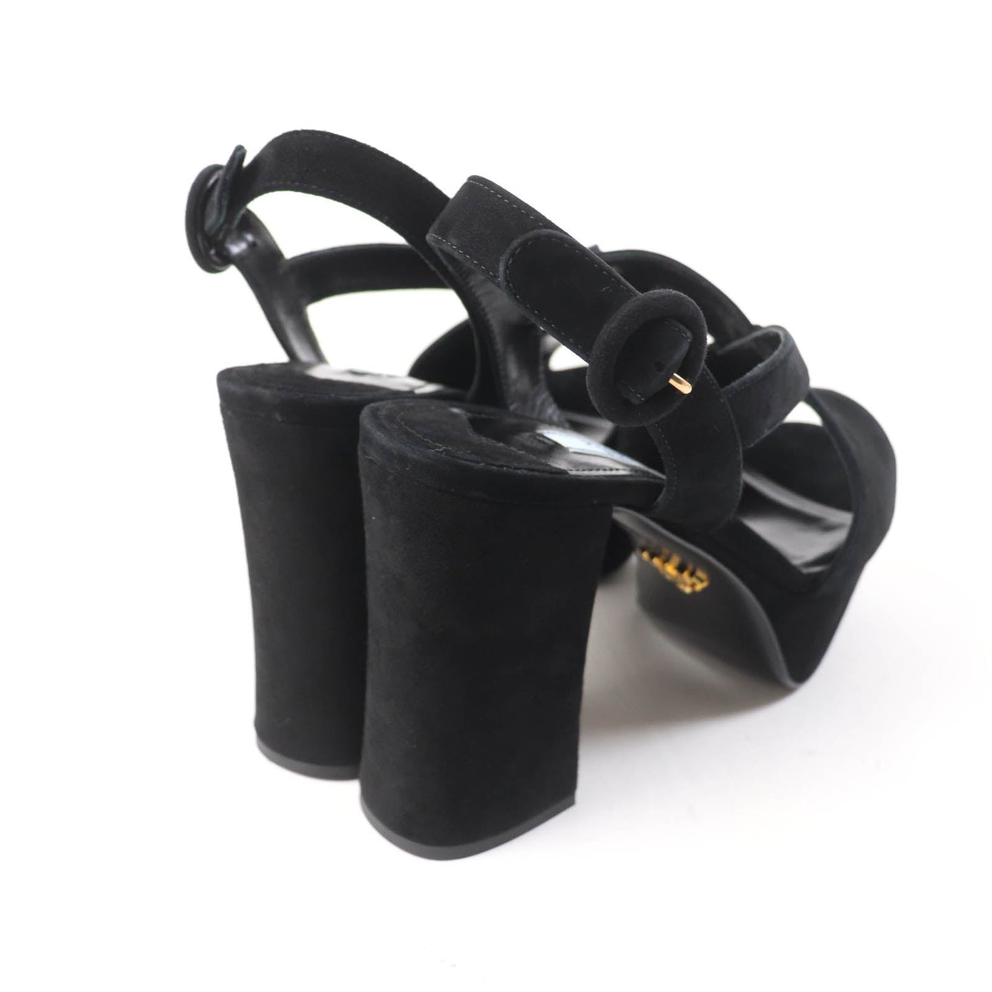 PRADA Sandals Suede leather black 36