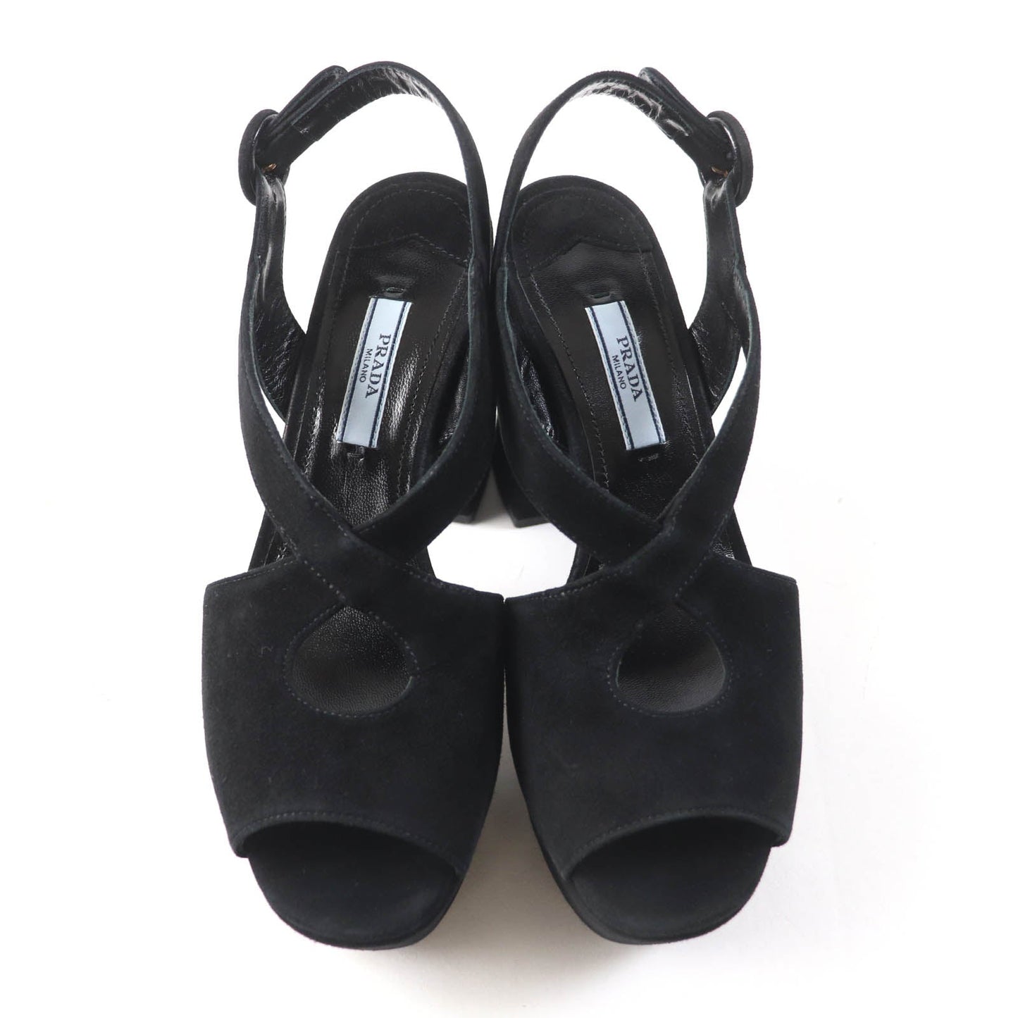PRADA Sandals Suede leather black 36