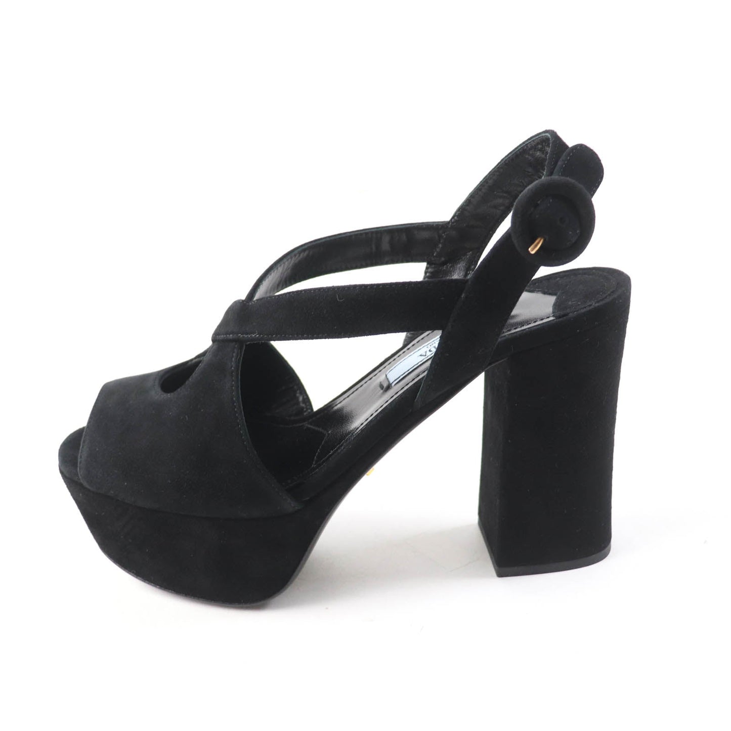 PRADA Sandals Suede leather black 36