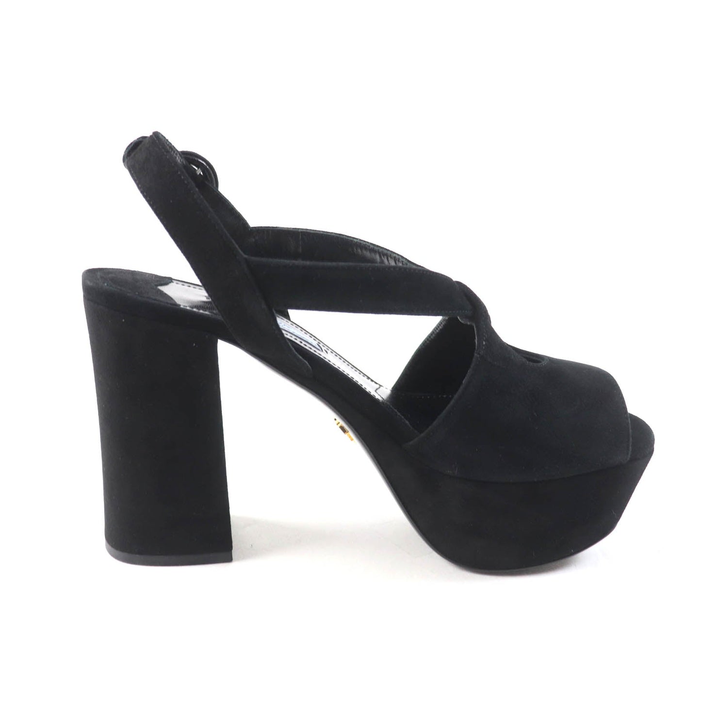 PRADA Sandals Suede leather black 36