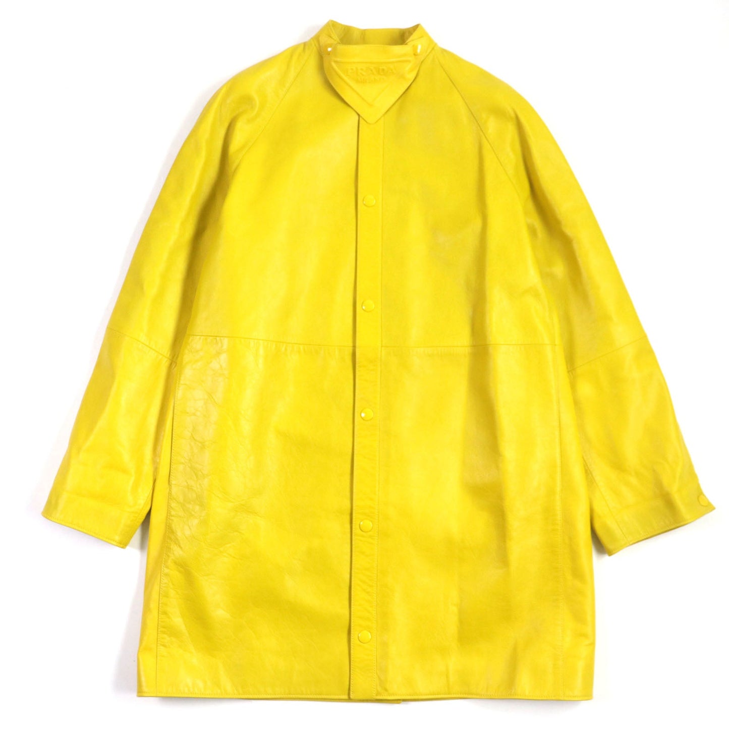 PRADA Leather coat UPS564 Lamb leather yellow S
