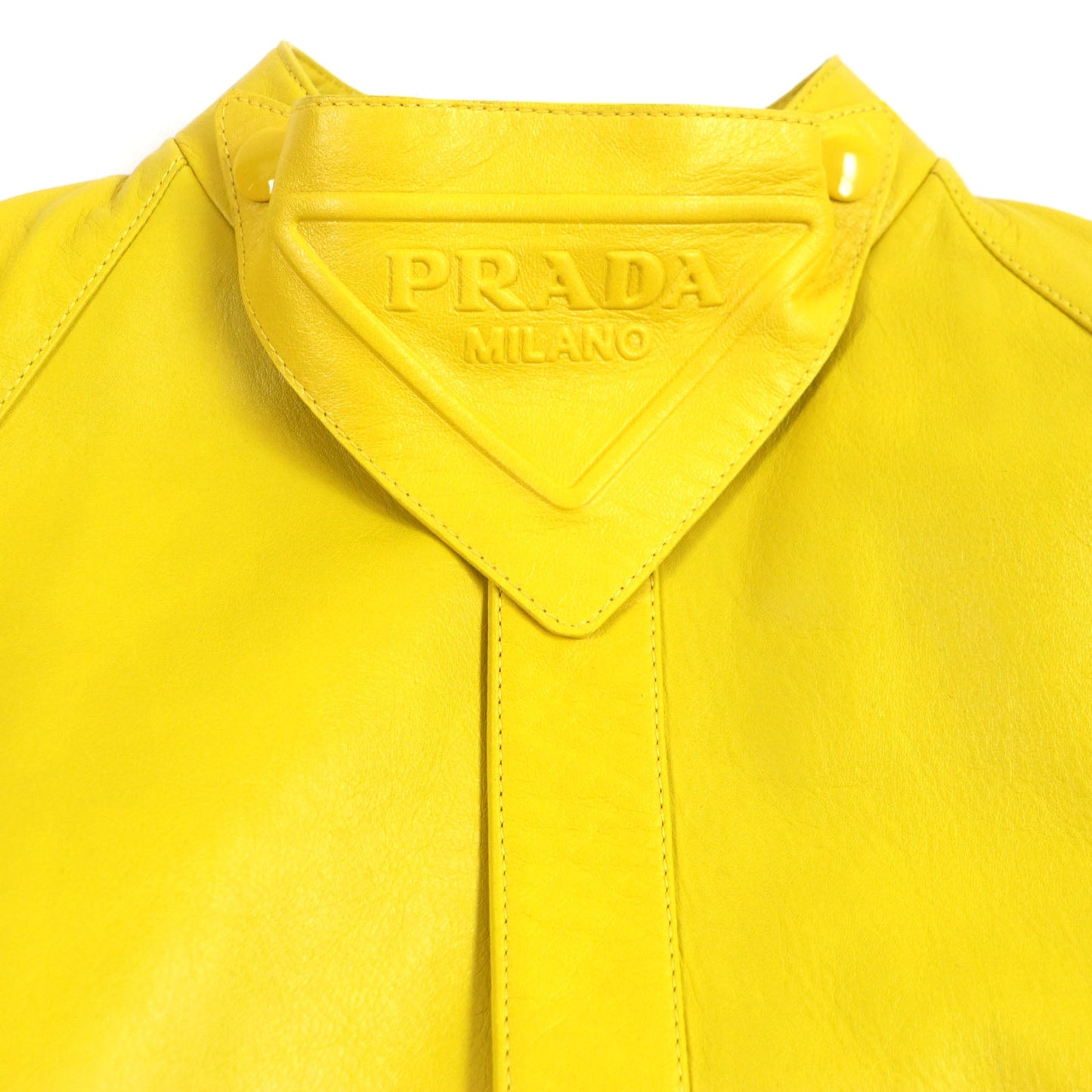 PRADA Leather coat UPS564 Lamb leather yellow S