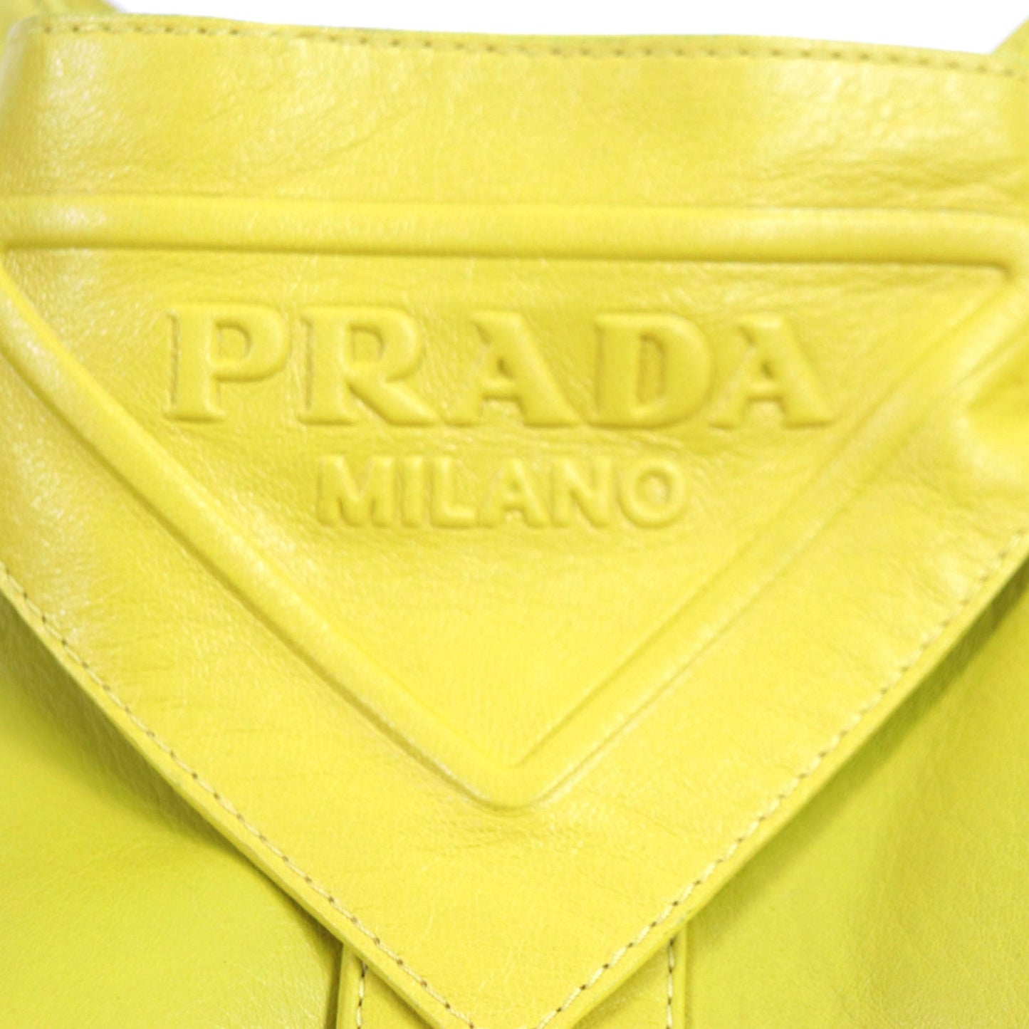 PRADA Leather coat UPS564 Lamb leather yellow S