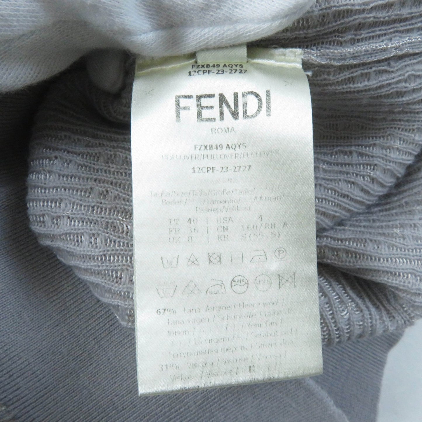 FENDI knit FZX849 wool gray 40
