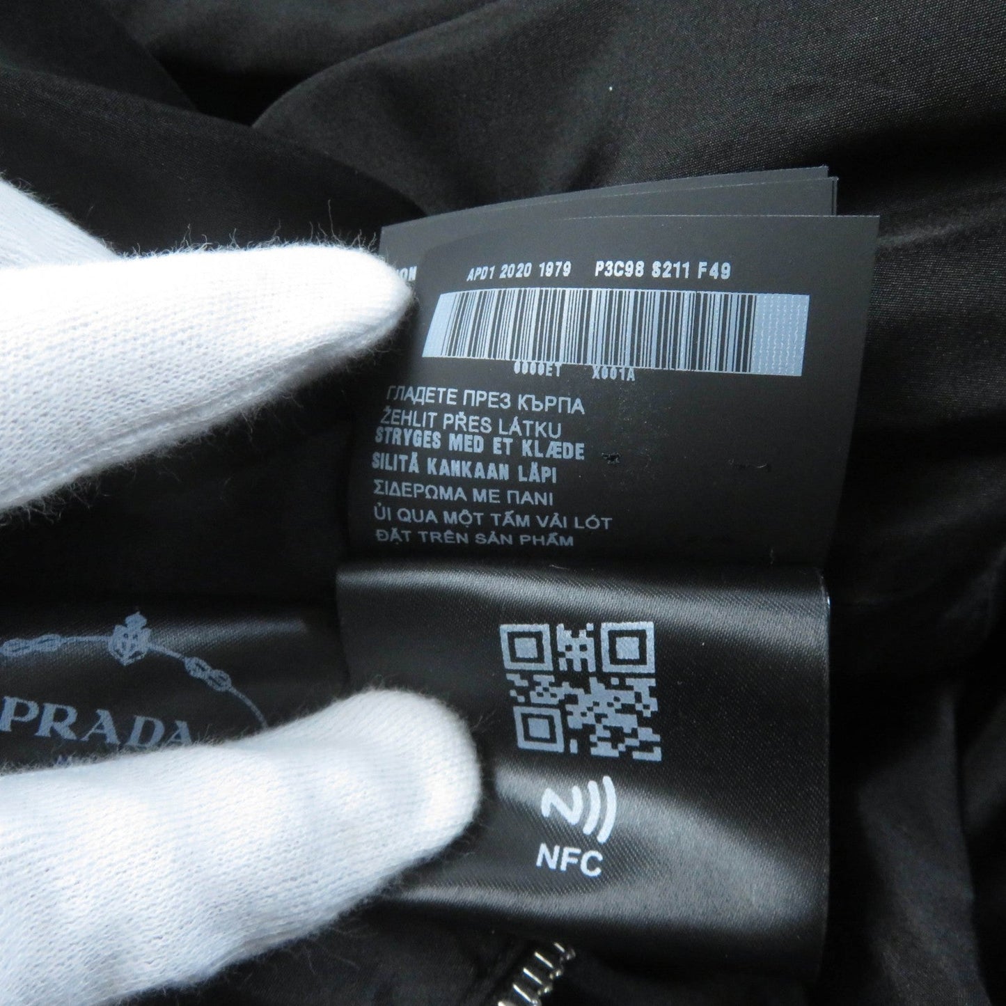 PRADA one piece P3C98 silk black 38