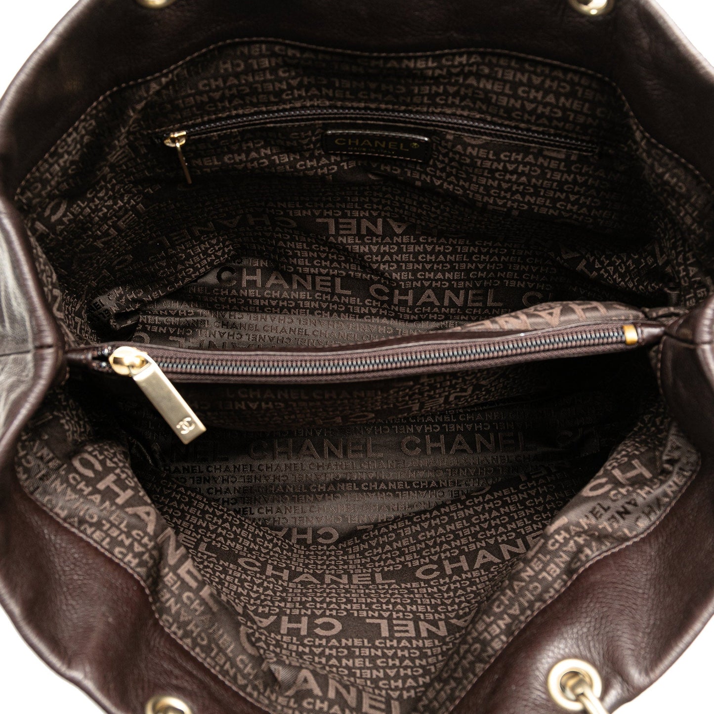 Brown Chanel CC Caviar Tote