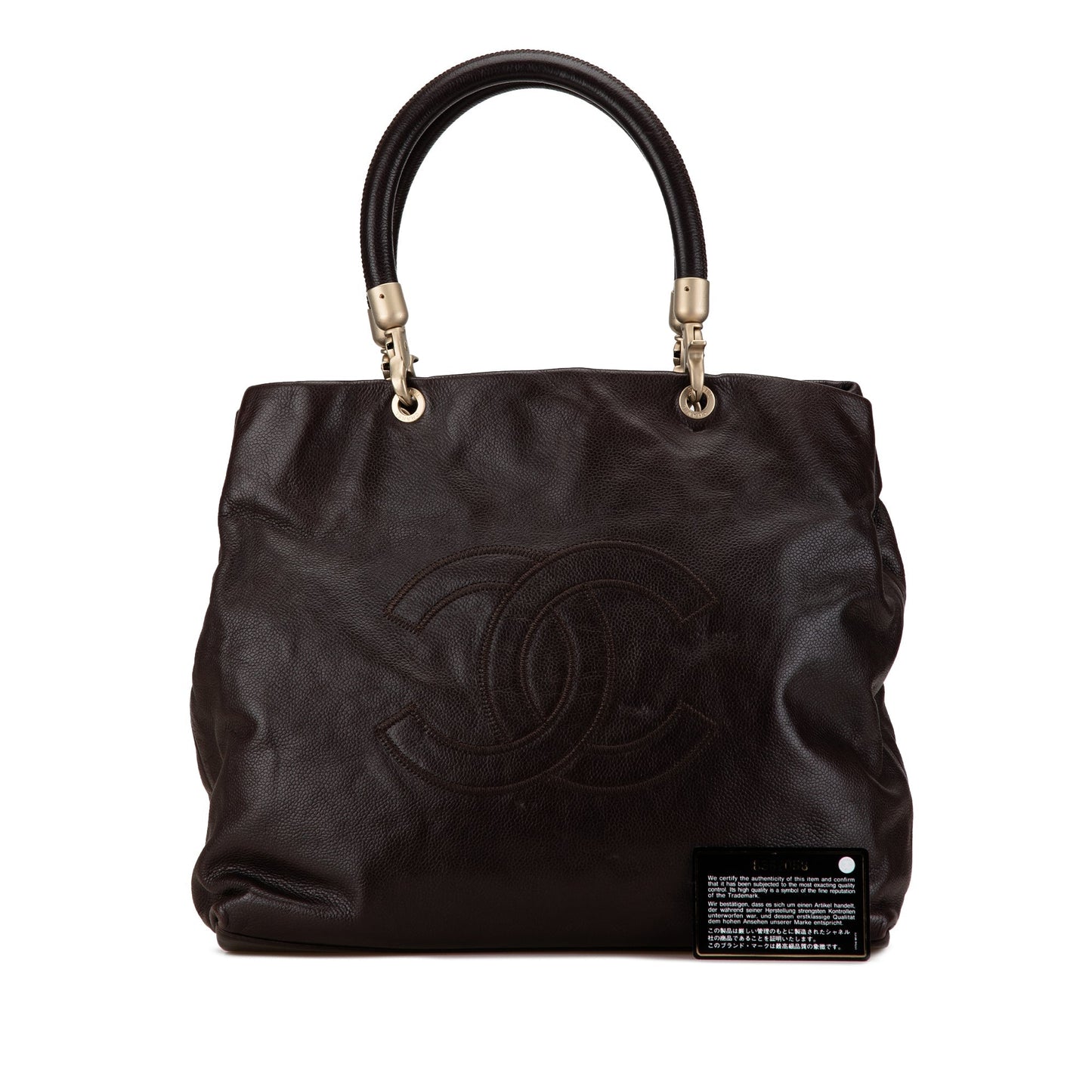 Brown Chanel CC Caviar Tote