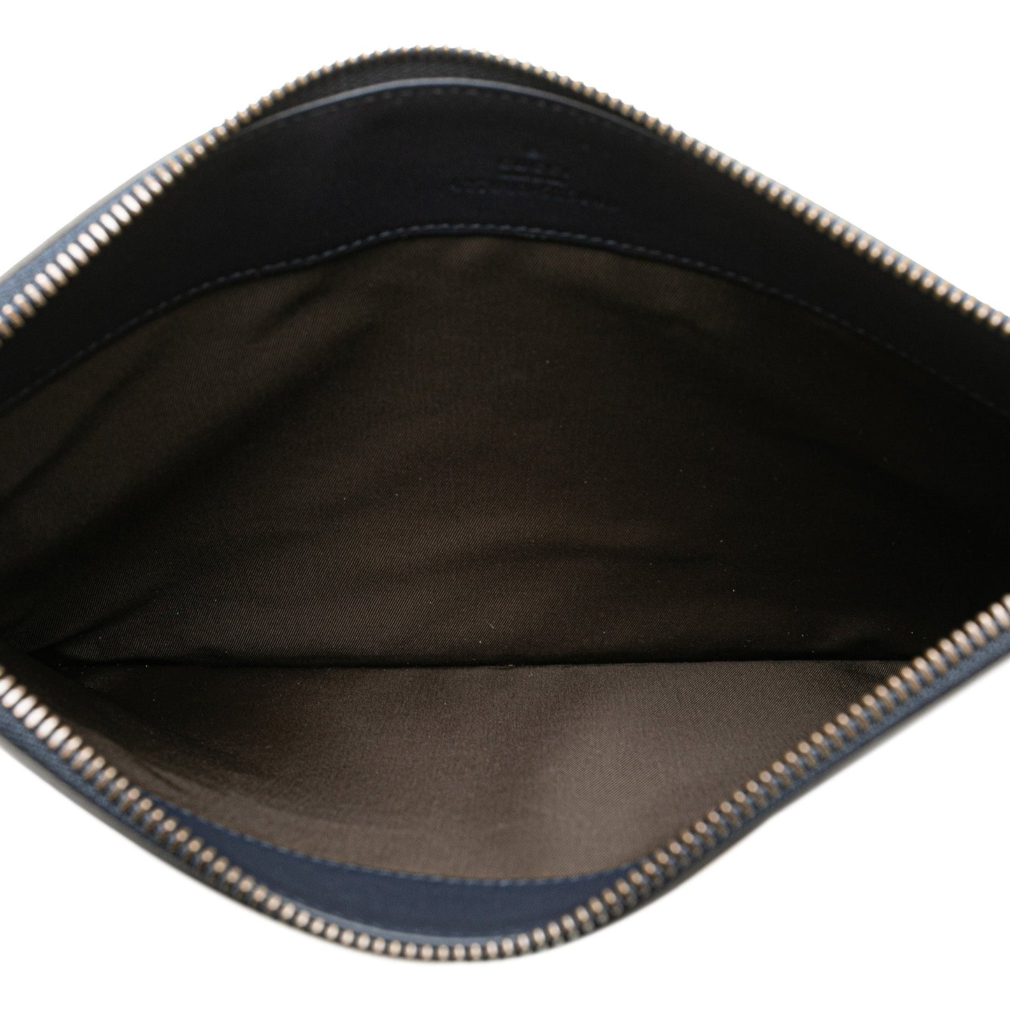 Blue Gucci Leather Animalier Zip Pouch Clutch Bag