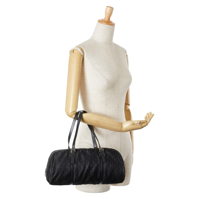 Celine C Macadam Canvas Leather Handbag Mini Boston Bag