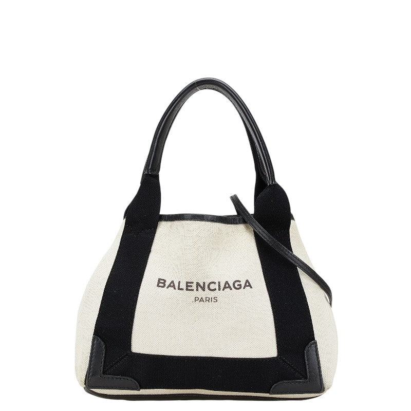 Balenciaga Canvas Leather Navy Cabas XS 2way Bag 390346