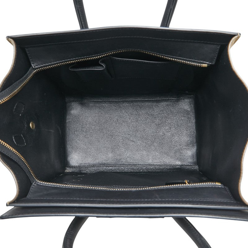 Celine Leather Canvas Suede Luggage Mini Shopper Handbag