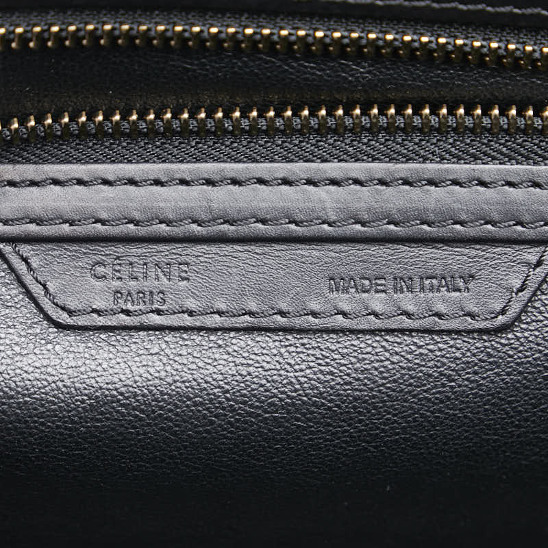 Celine Leather Canvas Suede Luggage Mini Shopper Handbag