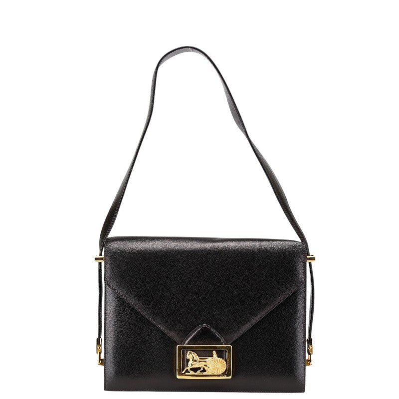 Celine Black Leather Shoulder Bag