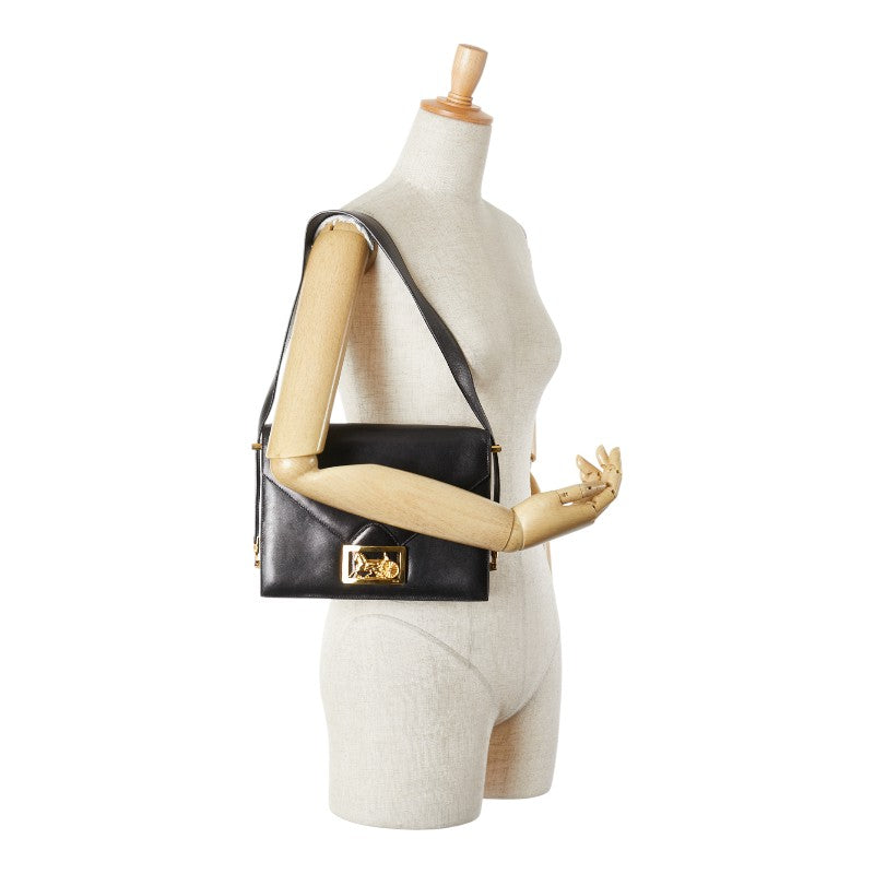 Celine Black Leather Shoulder Bag