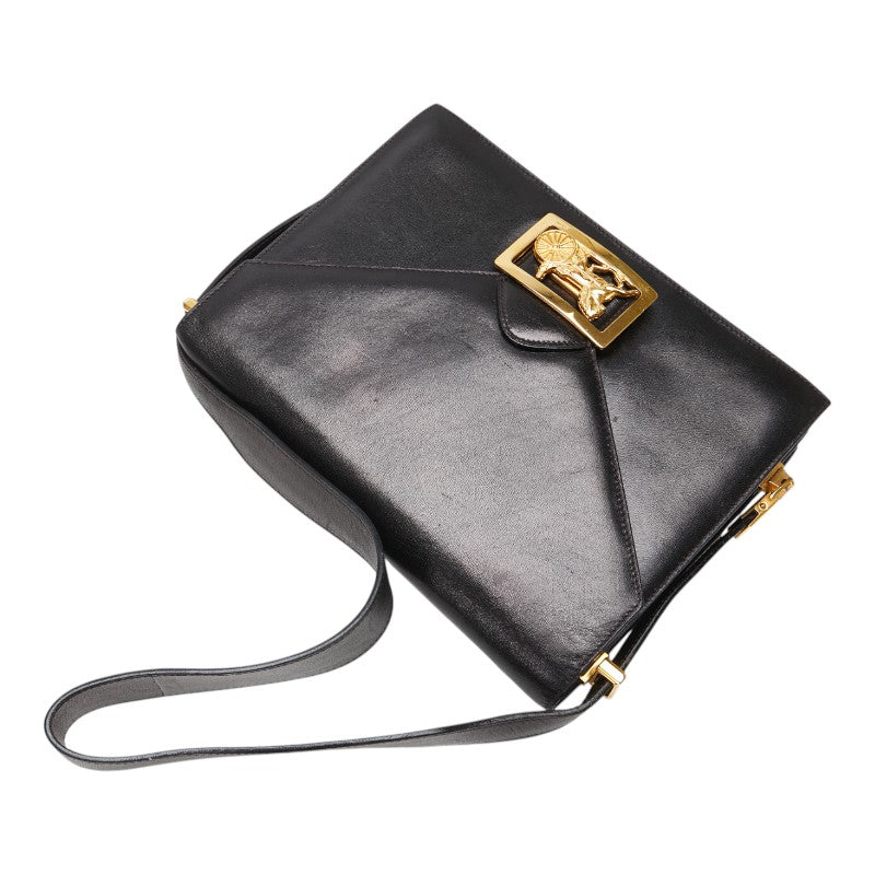 Celine Black Leather Shoulder Bag