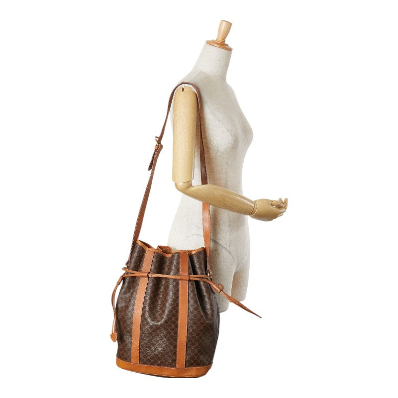 Celine PVC Leather Macadam Shoulder Bag