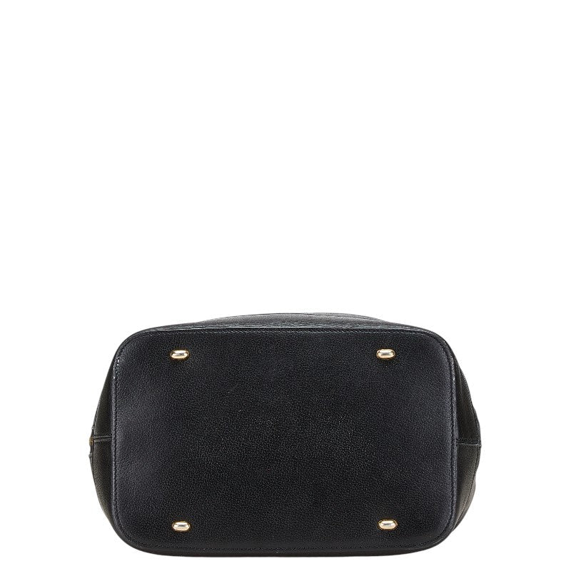 Celine Black Leather Drawstring Shoulder Bag