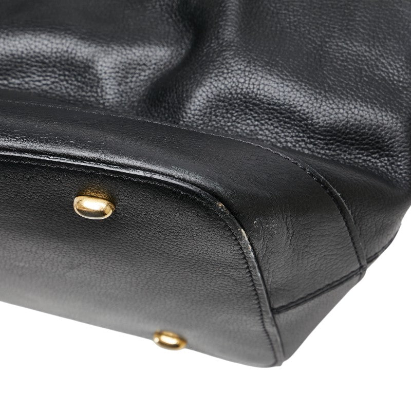 Celine Black Leather Drawstring Shoulder Bag