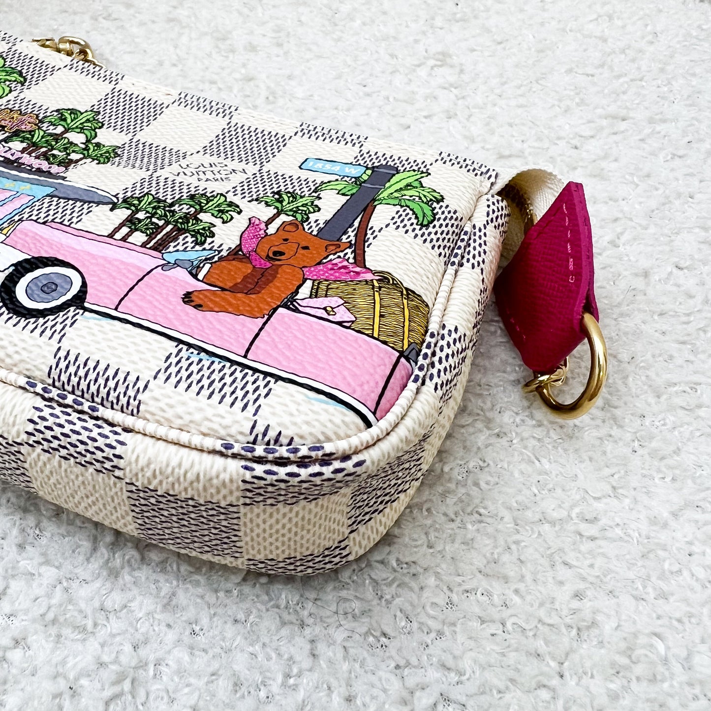 LV Mini Pochette Accessoires in Christmas 2021 Animation in Damier Azur Canvas GHW