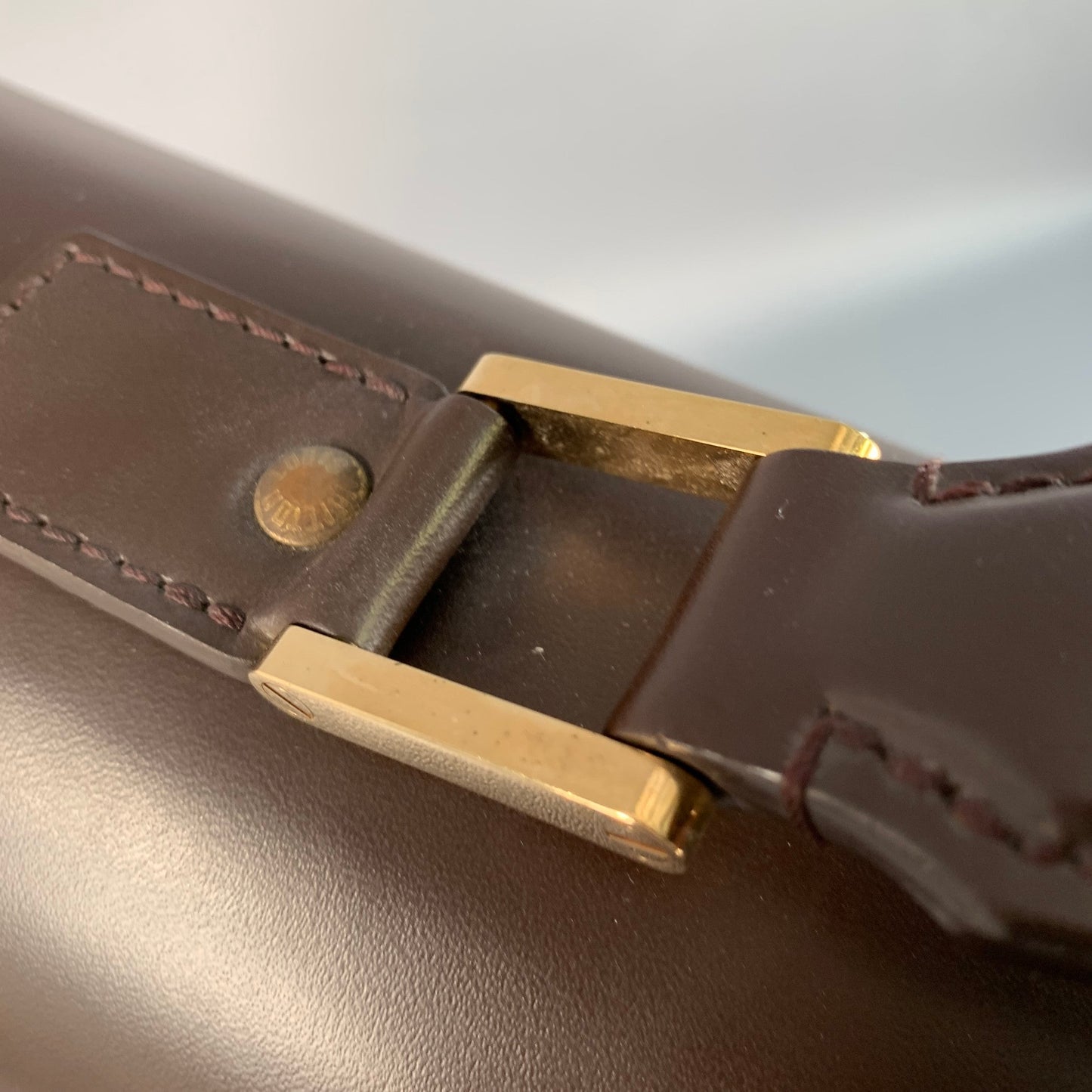 LOUIS VUITTON Ebene Brown Beige Damier Leather Coated Canvas Briefcase Bag