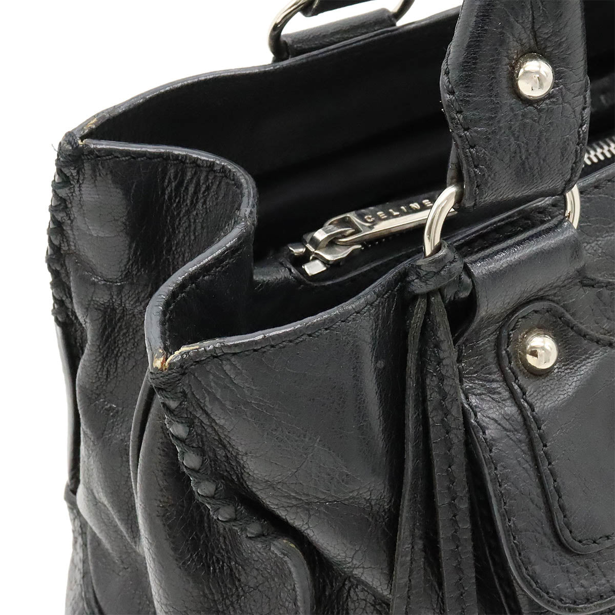 Celine Leather Boogie Handbag Black