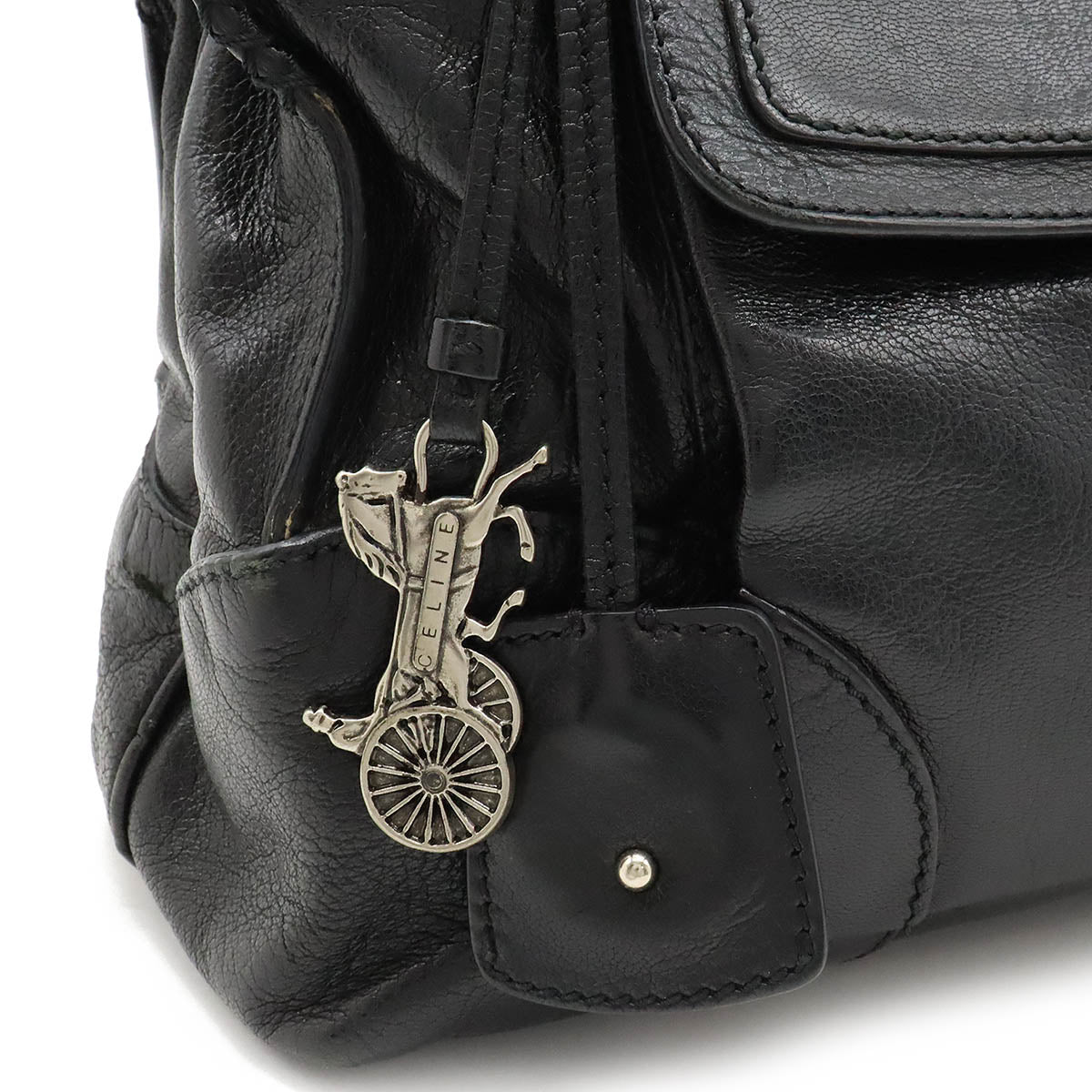 Celine Leather Boogie Handbag Black