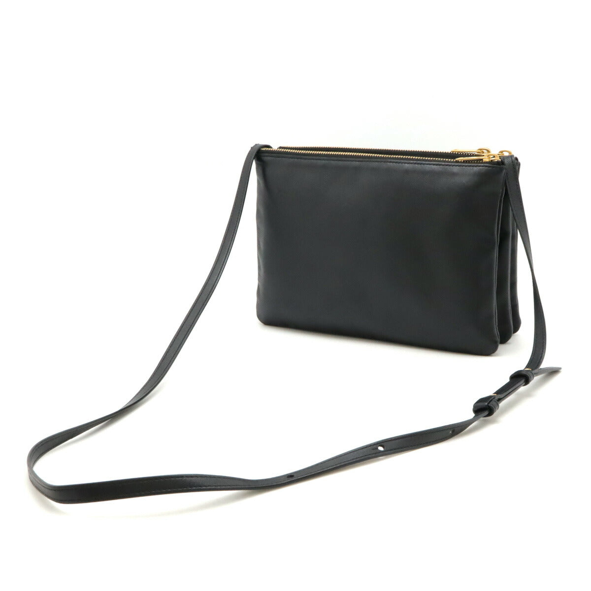 Celine Trio Large Lambskin Shoulder Bag Black