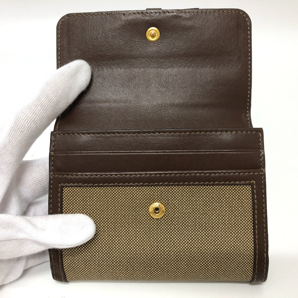 PRADA Trifold wallet 1MH523 Jacquard Brown ribbon logo Women Used