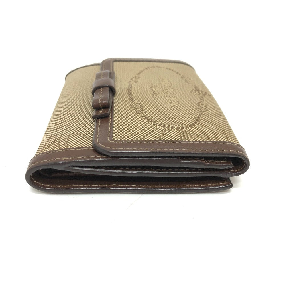 PRADA Trifold wallet 1MH523 Jacquard Brown ribbon logo Women Used
