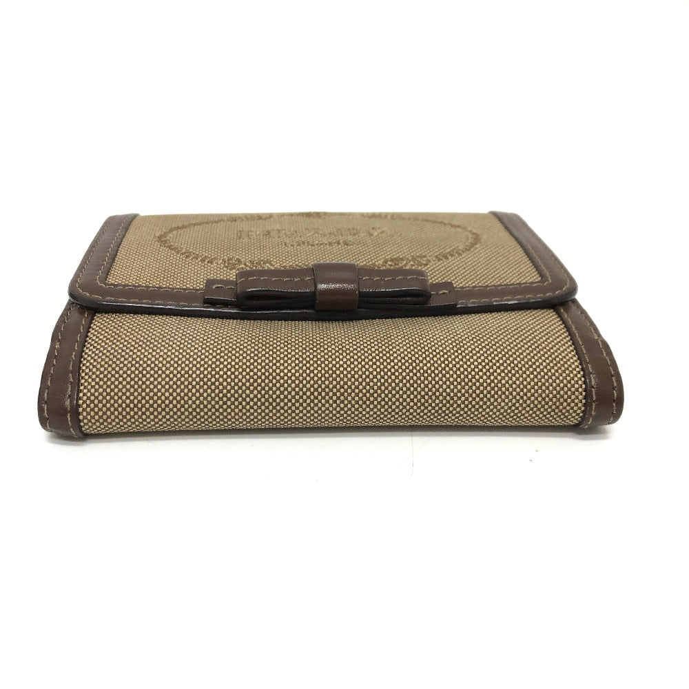 PRADA Trifold wallet 1MH523 Jacquard Brown ribbon logo Women Used